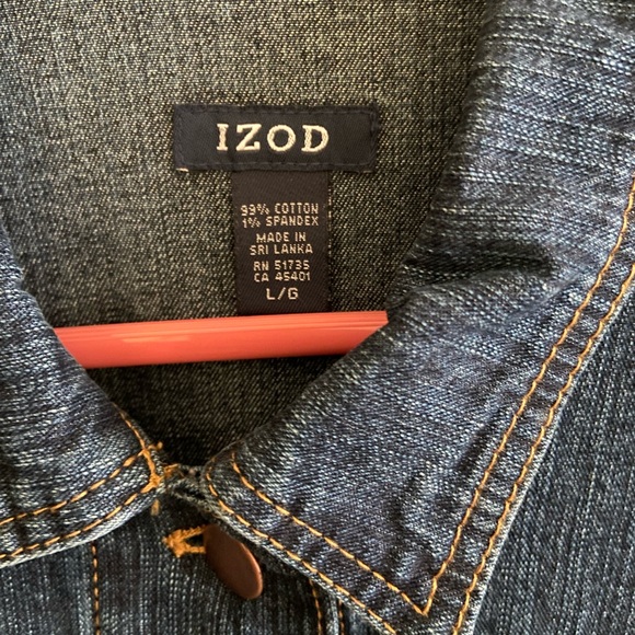 Jacket Blue Jean Womens Izod Denim Jacket - Picture 3 of 10